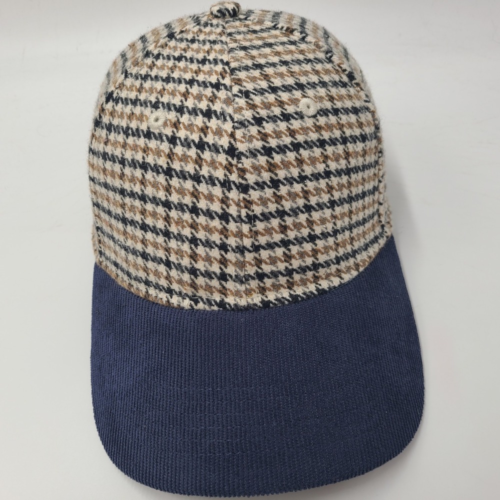 Goodfellow & Co Hat Strapback Blue Brown Houndstooth Corduroy Brim Casual Men